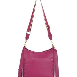 Style & Co Whipstitch soft faux-leather medium Crossbody Purse Twinberry Pink